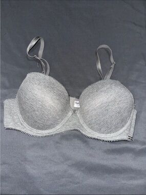 Nautica Women’s Gray Ribbed Push Up Bra Size 34C